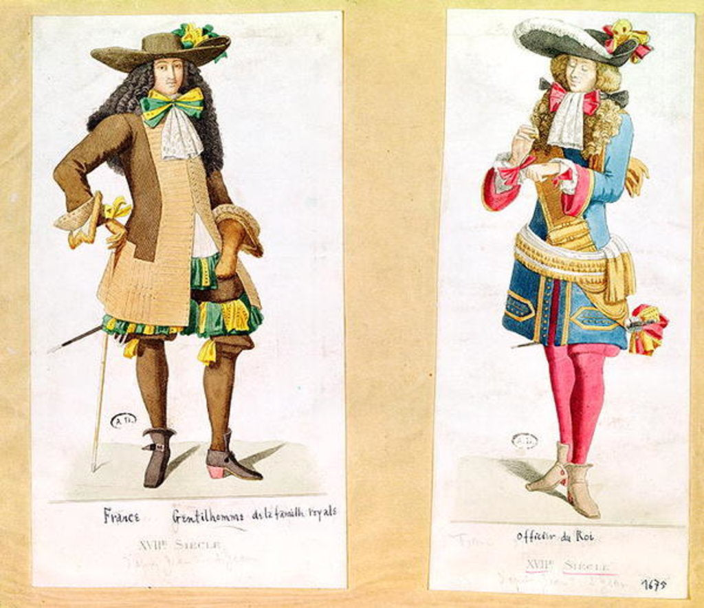 Detail of Gentleman of the Royal Family and an Officer of the King by Jean Dieu de Saint-Jean