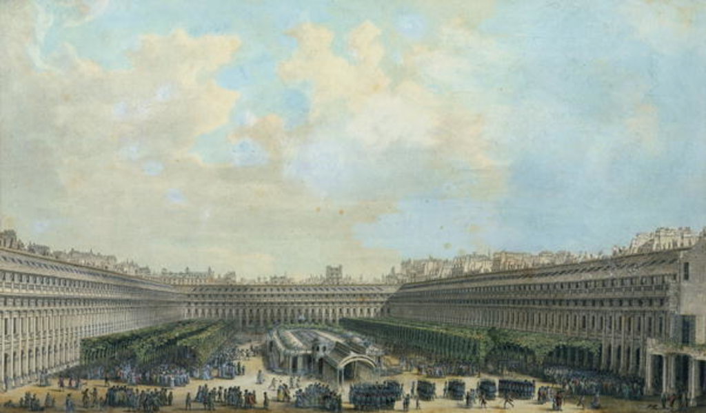 Detail of The Garden of the Palais Royal, 1791 by Louis-Nicolas de Lespinasse