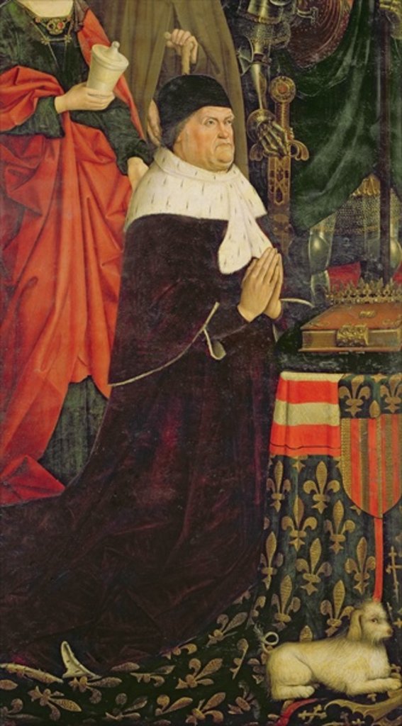 Detail of Triptych of Moses and the Burning Bush, detail of Rene I d'Anjou from the left panel, c.1476 by Nicolas Froment