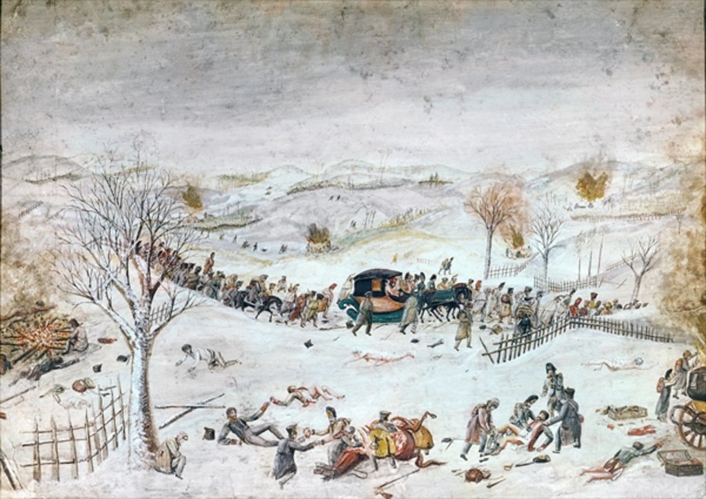 Detail of Retreat from Russia by French School