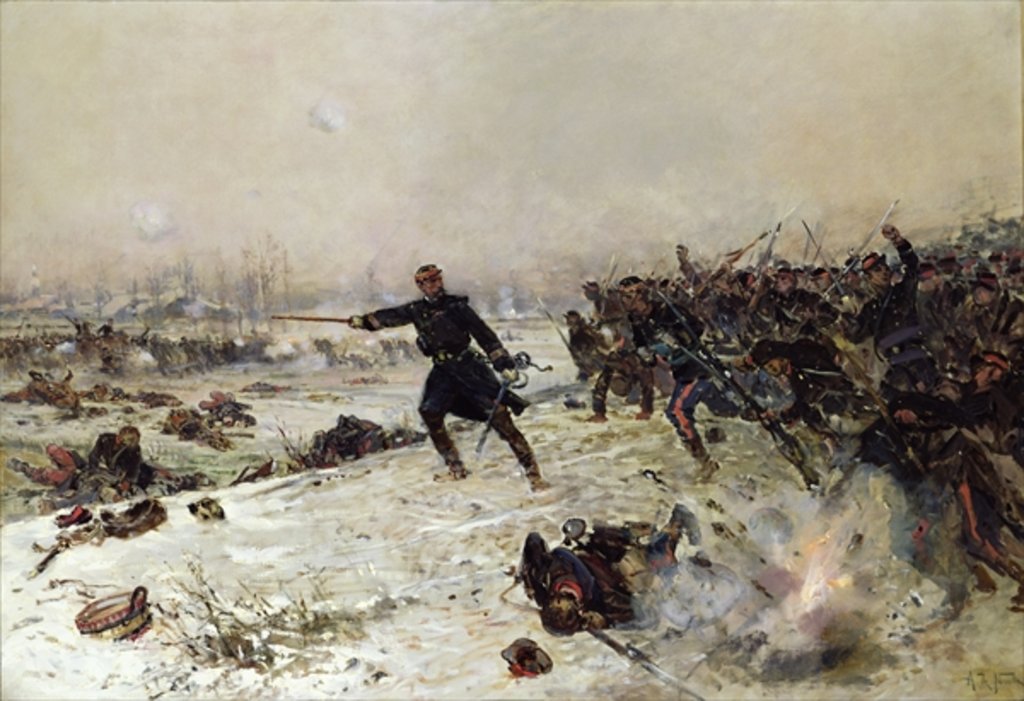 Detail of Episode of the War of 1870, Battle of Chenebier, 16th January 1871, 1882 by Alphonse Marie de Neuville