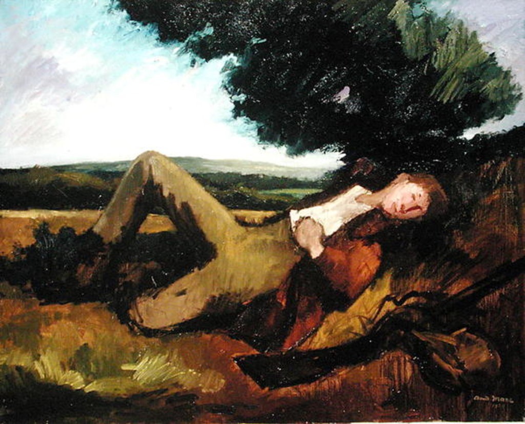 Detail of The Hunter's Rest or The Sleeping Hunter, 1929 by Andre Mare