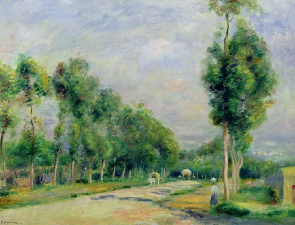 Detail of The Road to Versailles at Louveciennes by Pierre Auguste Renoir