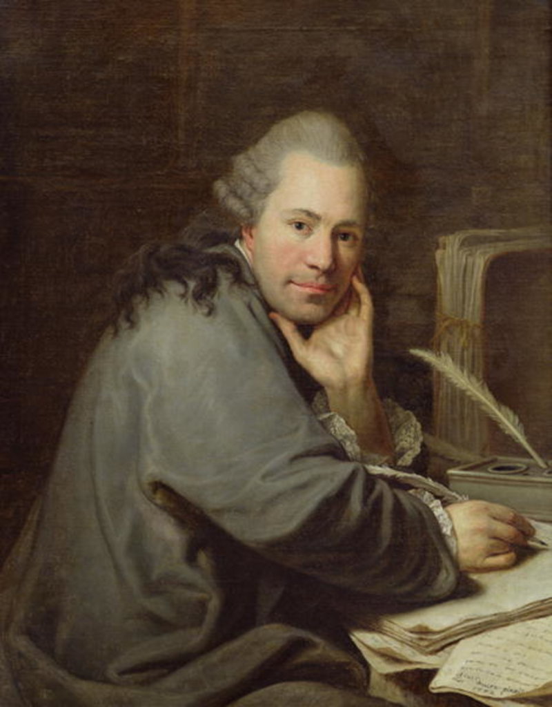 Detail of Portrait of a Writer, 1772 by Dominique Doncre