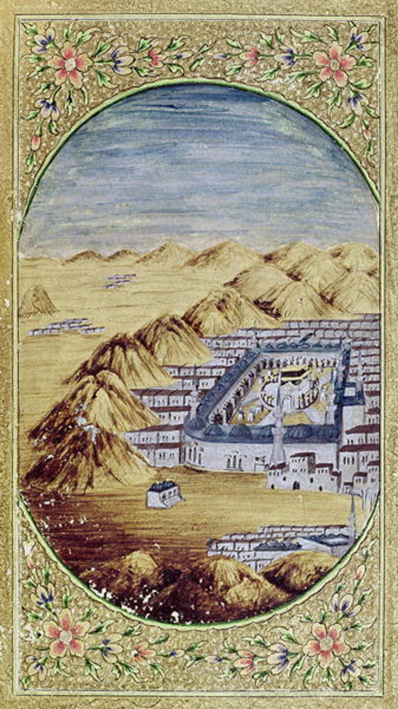 Detail of Mecca surrounded by the Mountains of Arafa by Islamic School