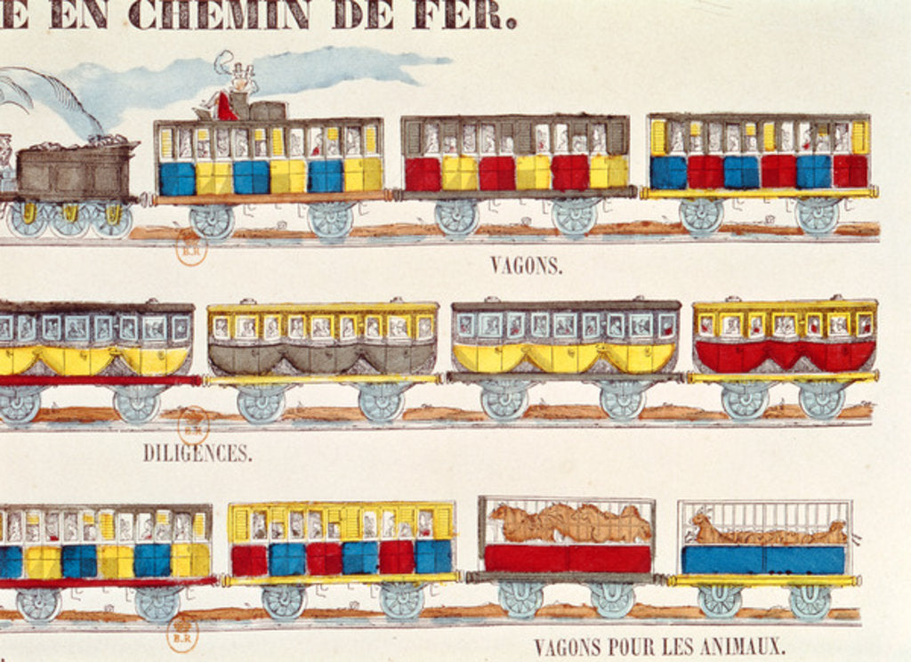 Detail of Rail Travel in 1845 by French School