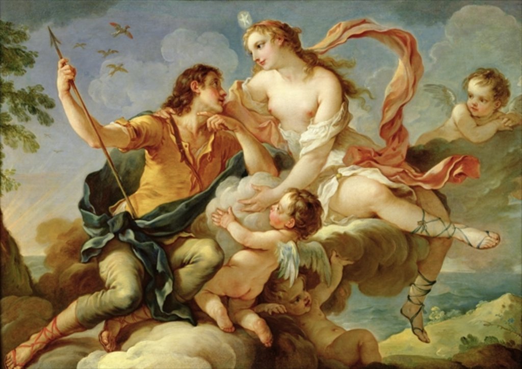 Detail of Venus and Adonis by Charles Joseph Natoire