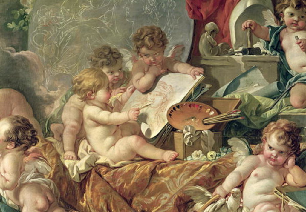 Detail of Genius Teaching the Arts, 1761 by Francois Boucher