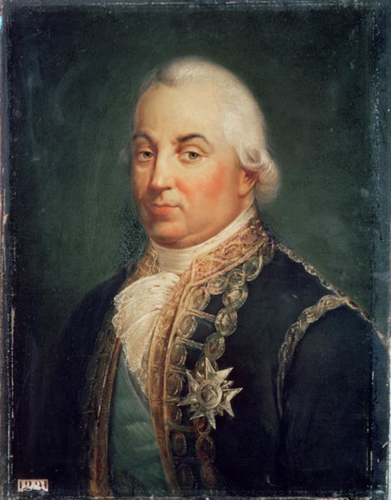 Detail of Pierre de Suffren-Saint-Tropez Vice Admiral of France, 1835 by Francois Vincent Mathieu Latil