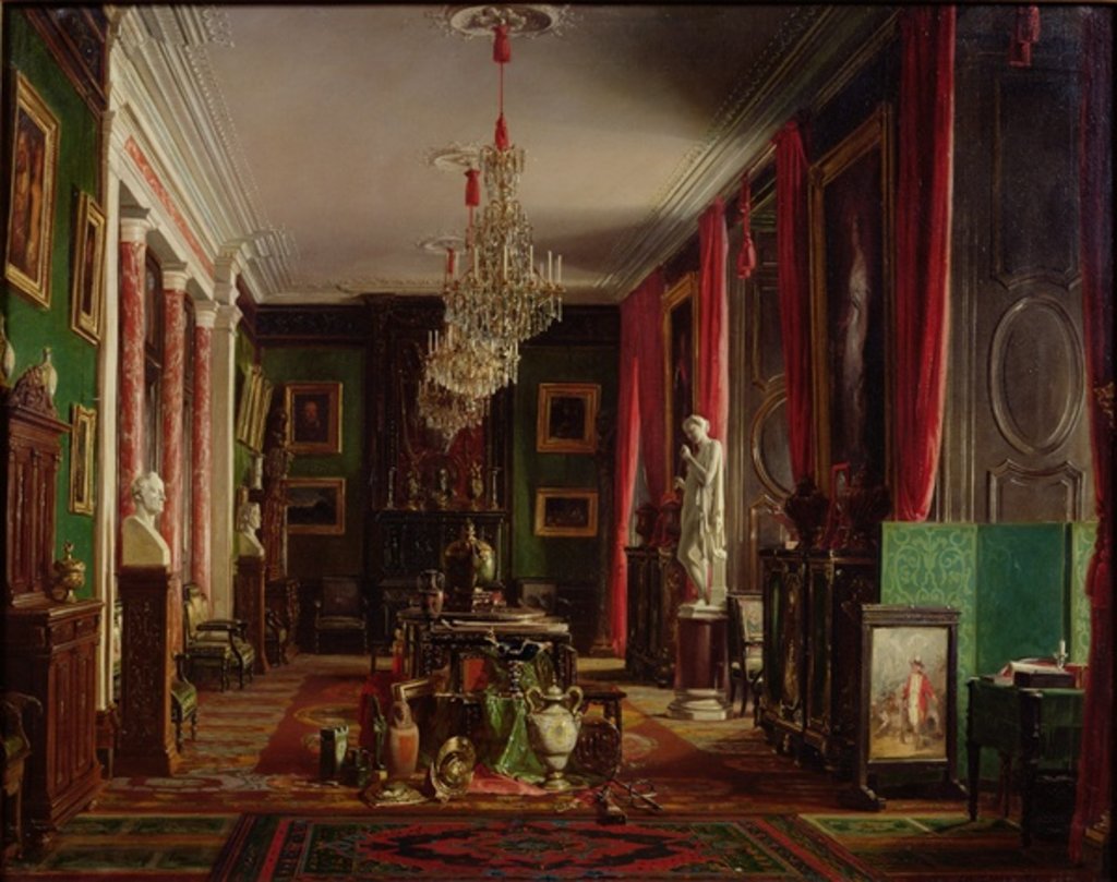 Detail of Interior of the Office of Alfred Emilien Count of Nieuwerkerke, Director General of the Imperial Museums, at the Louvre, 1859 by Charles Giraud