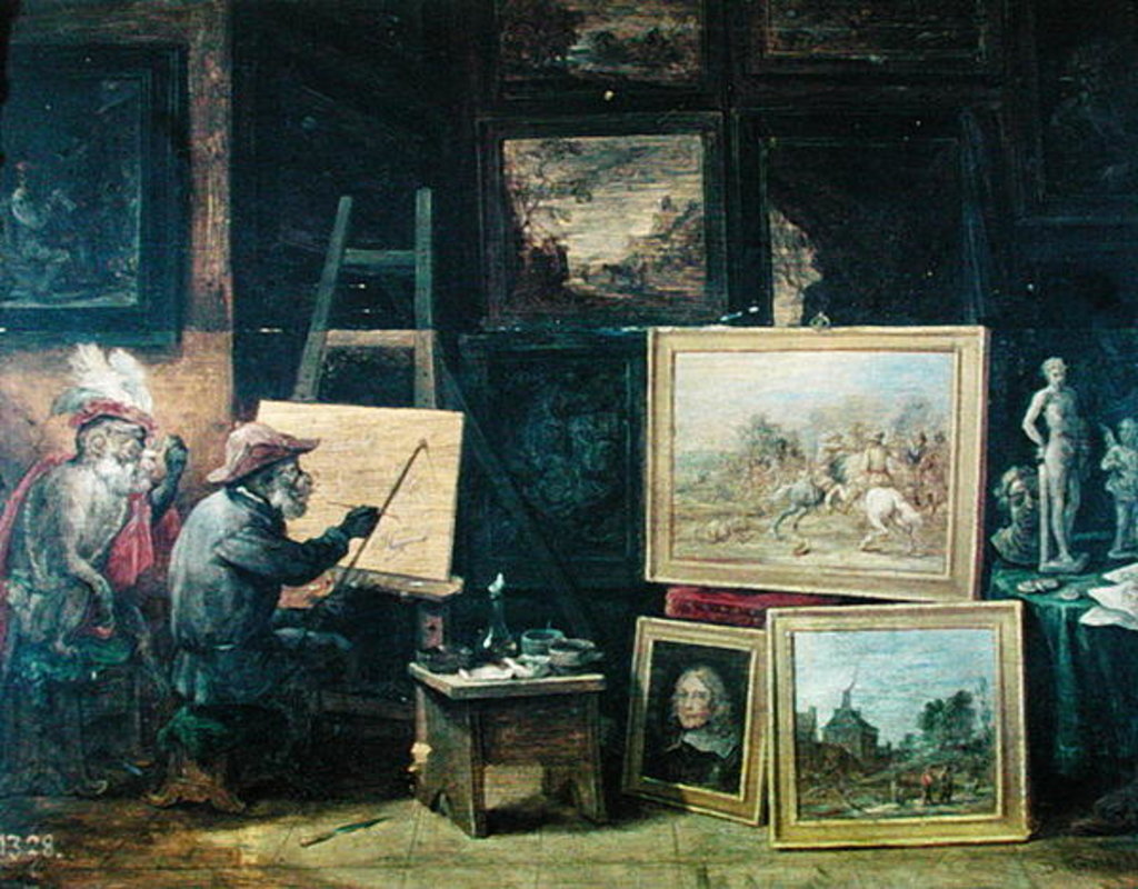 Detail of The Monkey Painter, 1805 by David the Younger Teniers