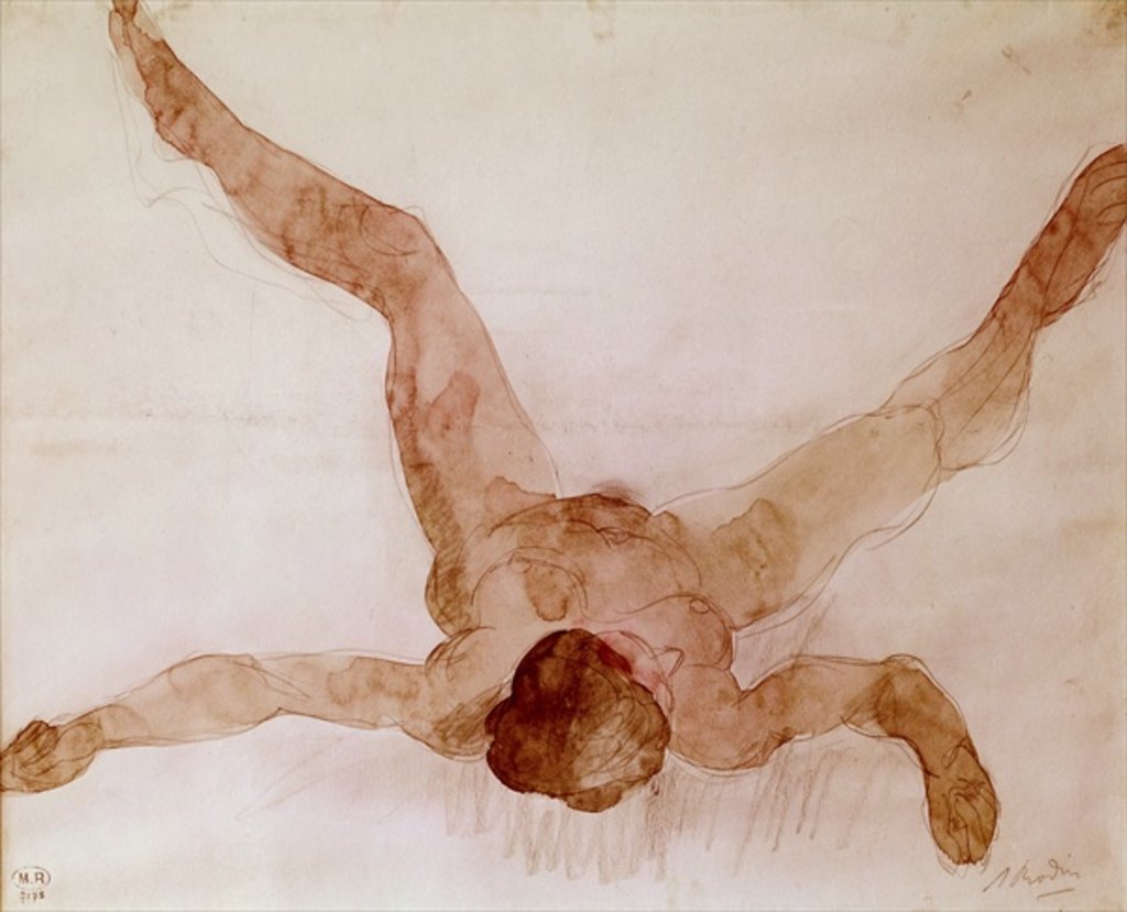 Detail of Nude Female Lying on her Back by Auguste Rodin