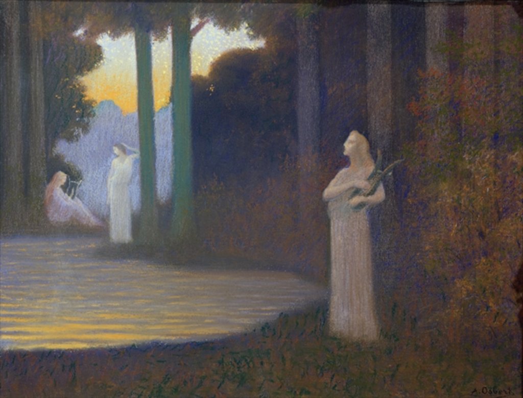 Detail of Lyricism in the Forest, 1910 by Alphonse Osbert
