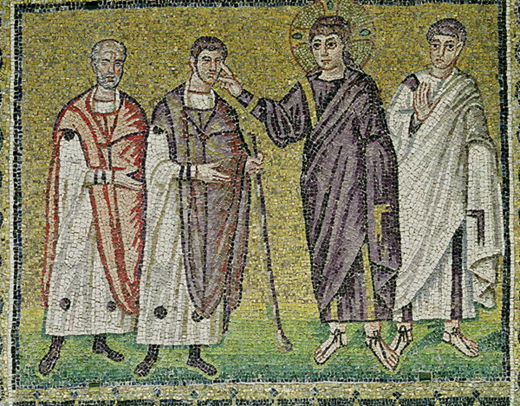 Detail of The Healing of Two Blindmen from Jericho, Scenes from the Life of Christ by Byzantine School