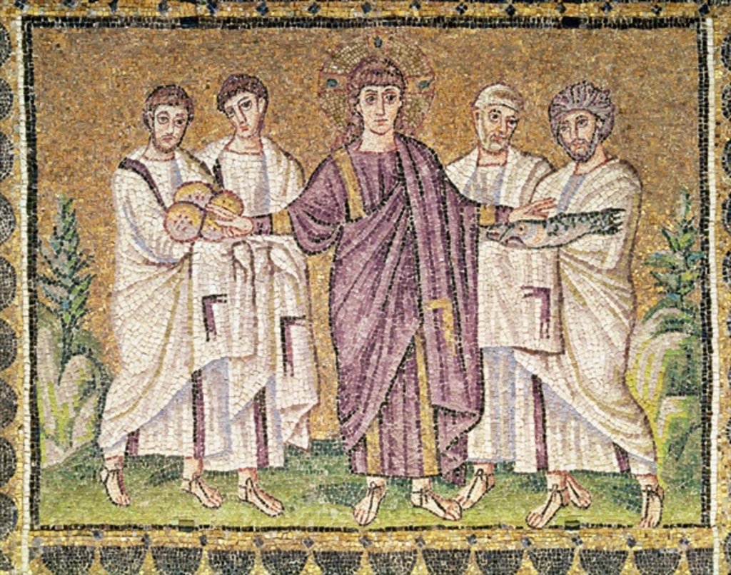 Detail of Multiplication of the Bread and Fishes by Byzantine School