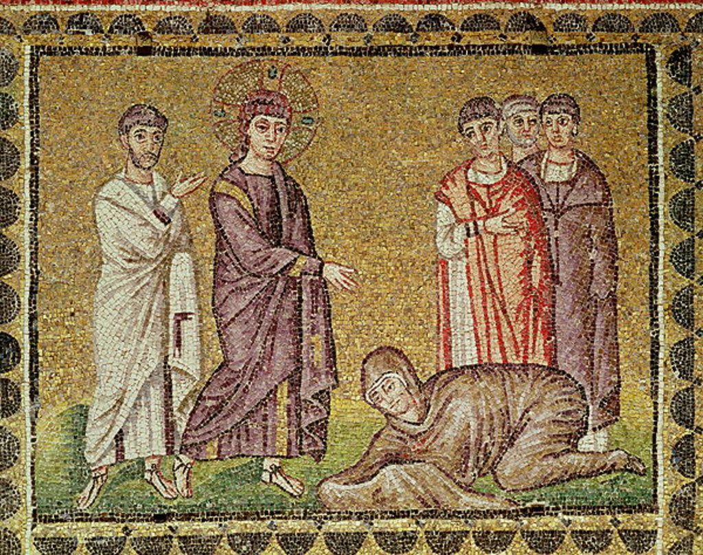 Detail of Jesus Cures the Woman who Bleeds, Scenes from the Life of Christ by Byzantine School