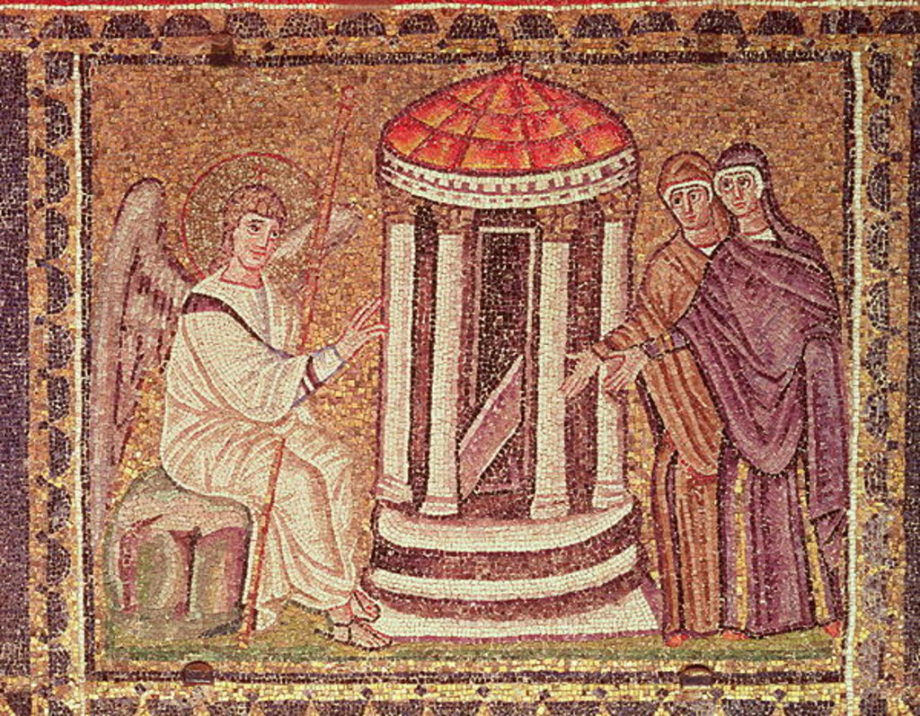 Detail of The Marys at the Tomb, Scenes from the Life of Christ by Byzantine School