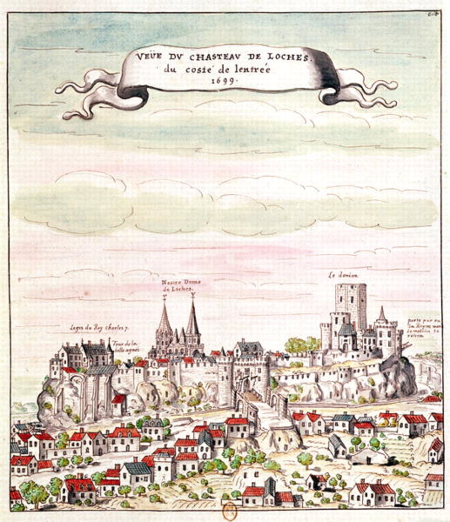 Detail of View of the Chateau de Loches, 1699 by French School