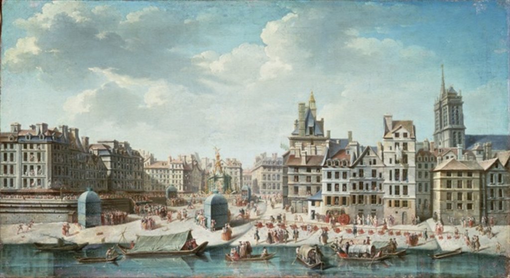 Detail of The Place de Greve, Paris by Nicolas Raguenet