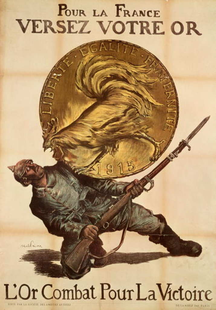 Detail of Give Your Gold to France to Fight for Victory, c.1915 by Jules Abel Faivre