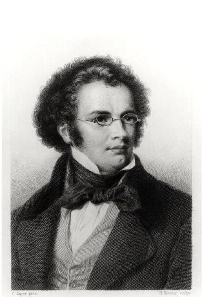 Detail of Portrait of Franz Schubert engraved by H. Roemer by Carl Jaeger