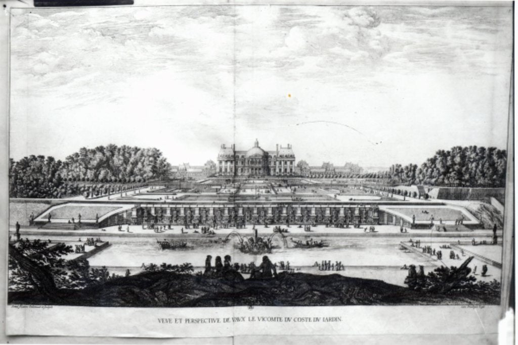 Detail of Perspective View of the garden facade of the Chateau of Vaux-le-Vicomte by Israel the Younger Silvestre