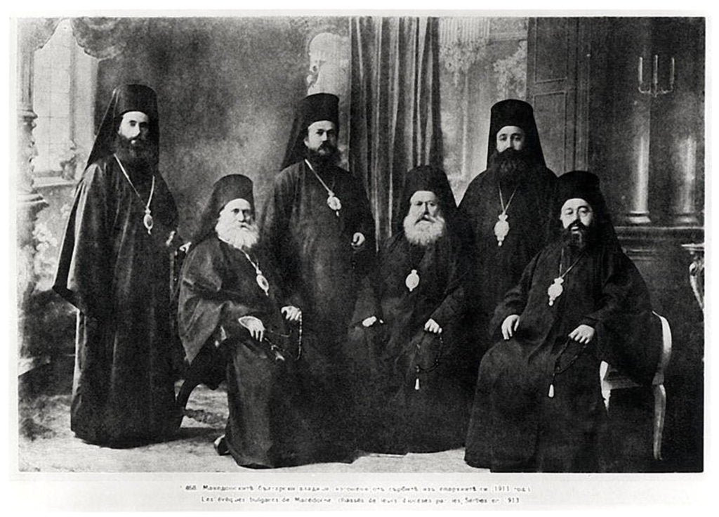 Detail of Bulgarian Bishops of Macedonia chased away from their diocese by Serbs, 1913 by French Photographer