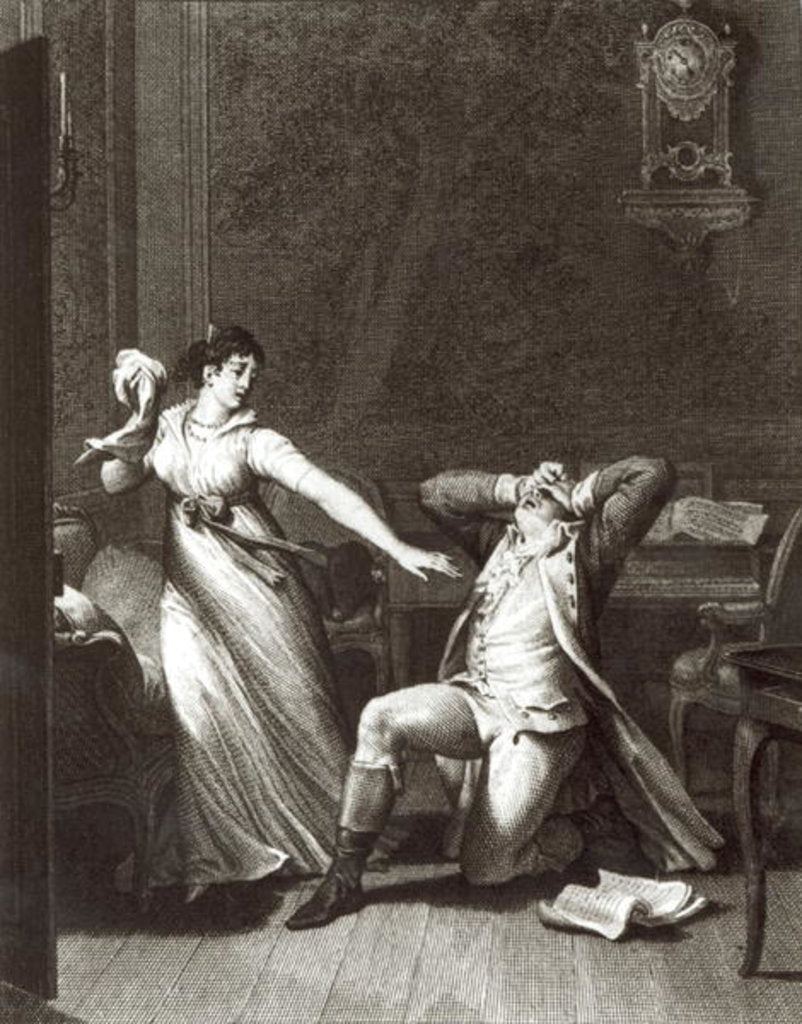 Detail of Illustration from 'The Sorrows of Werther' by Johann Wolfgang Goethe engraved by Jean Baptiste Simonet by Jean Michel the Younger Moreau