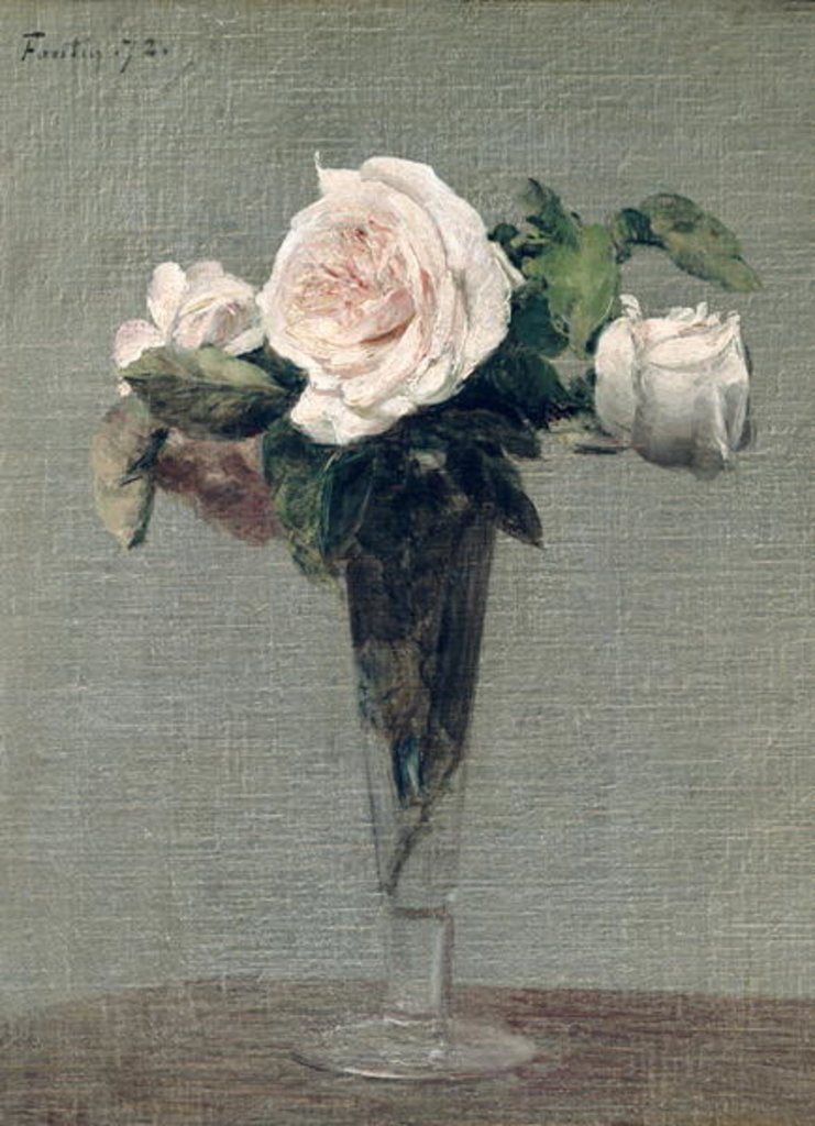 Detail of Flowers, 1872 by Ignace Henri Jean Fantin-Latour