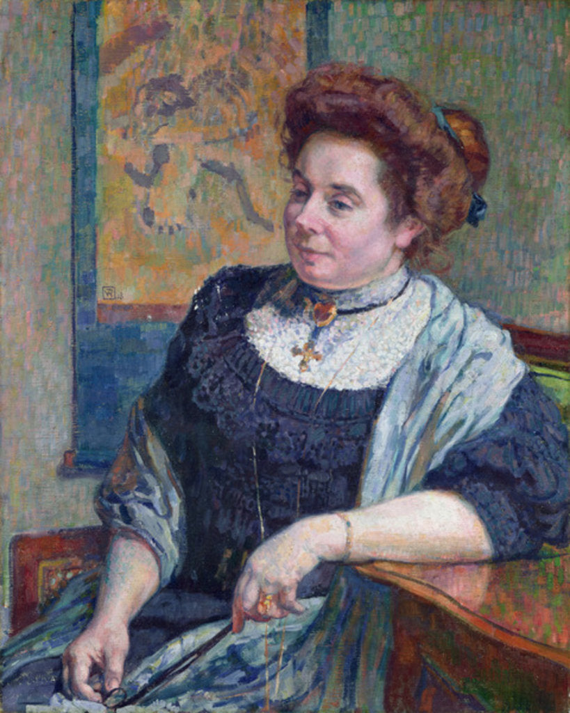 Detail of Madame Maurice Denis, 1908 by Theo van Rysselberghe