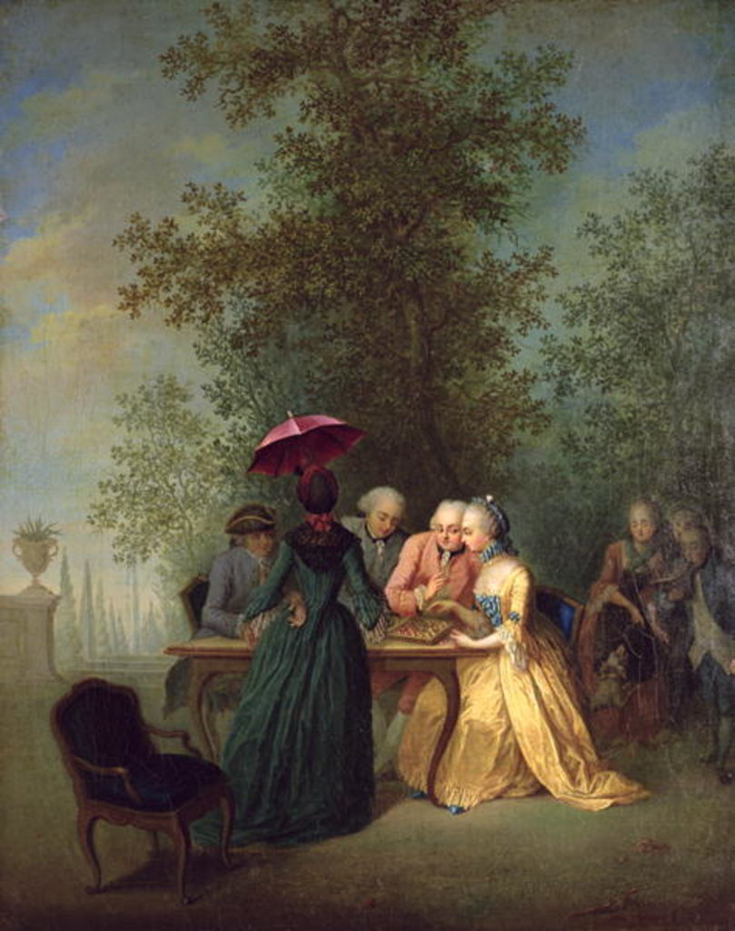 Detail of The Game of Draughts by Michel Barthelemy Ollivier or Olivier