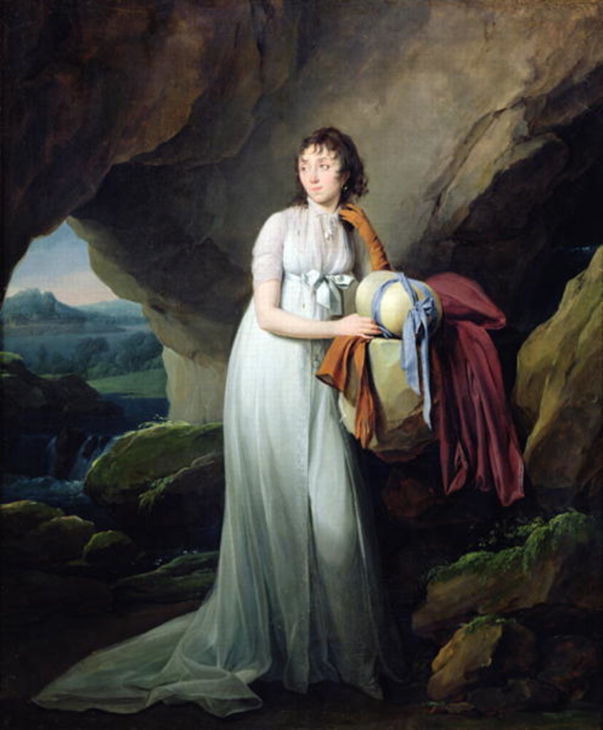 Detail of Portrait of a Woman in a Cave, possibly Madame d'Aucourt de Saint-Just, 1805 by Louis Leopold Boilly