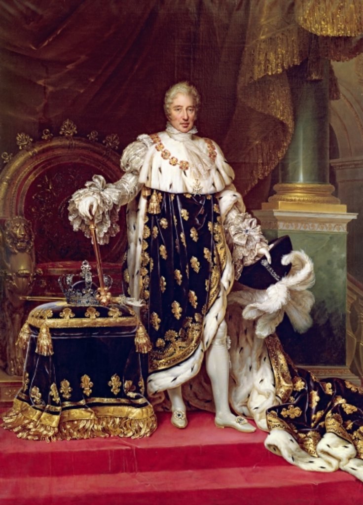 Detail of Portrait of Charles X in Coronation Robes, 1827 by Paulin Jean Baptiste Guerin