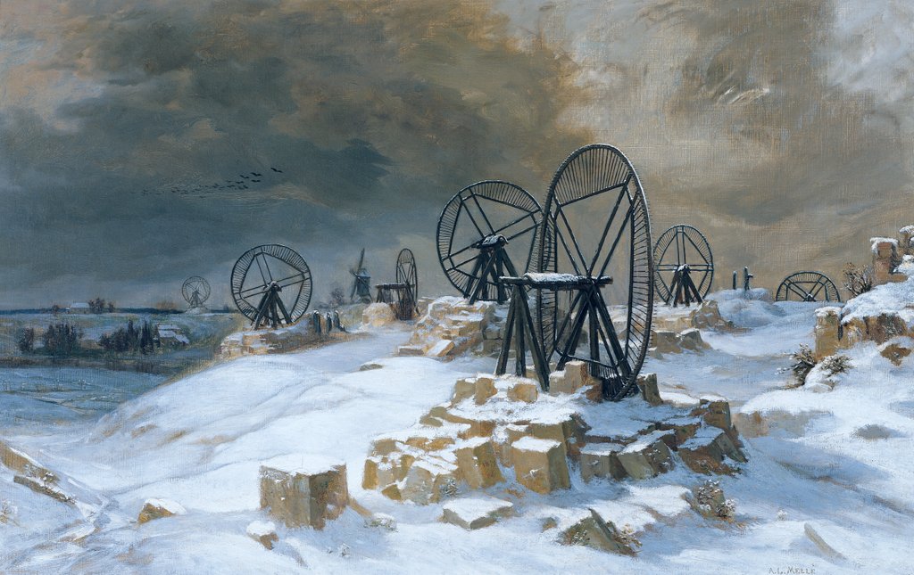Detail of Pits at Gentilly in the Snow, 1879 by Leon Auguste Melle