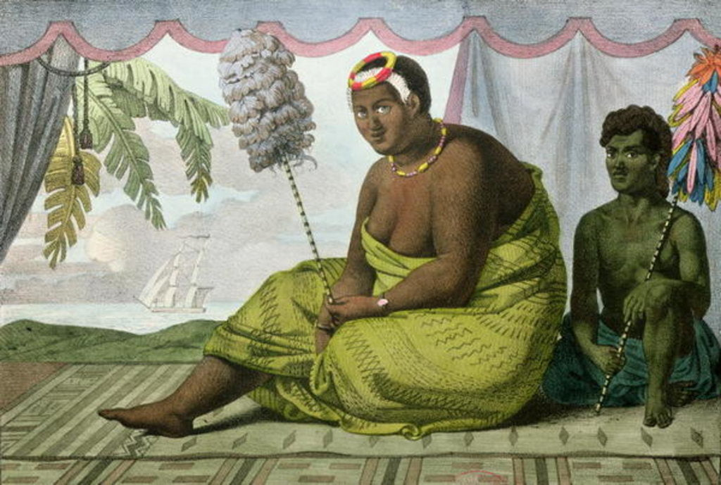 Detail of Ka'ahumanu, Queen of the Sandwich Islands by Ludwig Choris