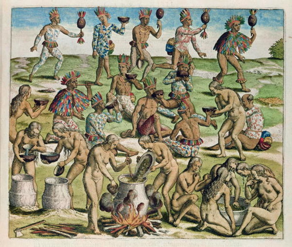 Detail of Women preparing potion by Theodor de Bry