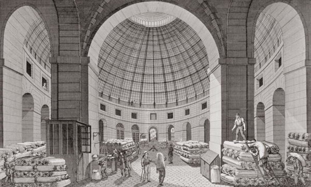Detail of View of the Wheat Market and the Cupola, 18th-19th century by Pierre Courvoisier