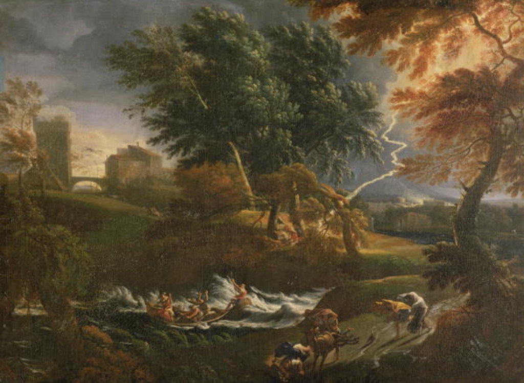 Detail of Landscape by Adrien Manglard