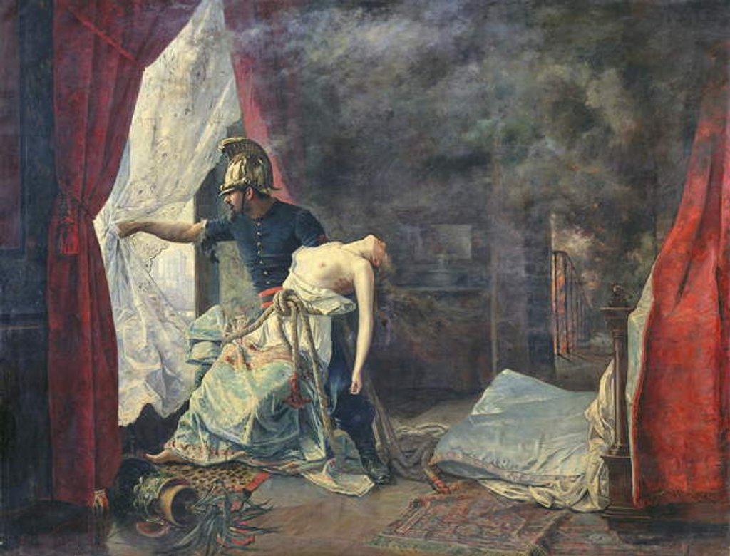 Detail of A Rescue in Paris, 1886 by Eugenio Alvarez Dumont