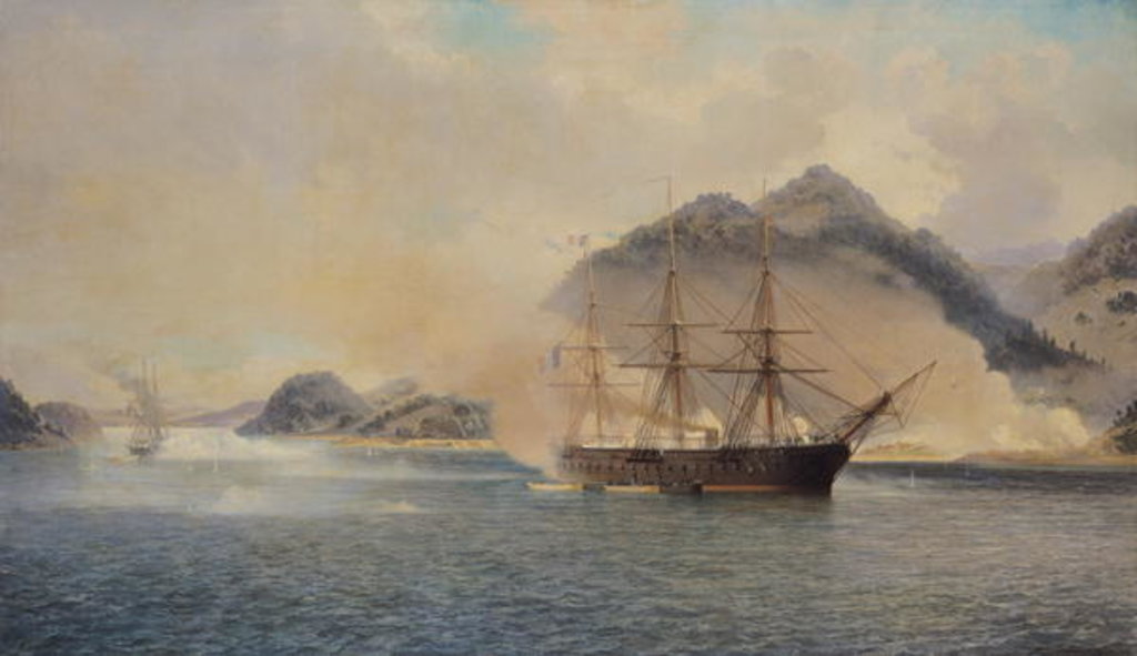 Detail of Naval Battle of the Strait of Shimonoseki, 20th July 1863, 1865 by Jean Baptiste Henri Durand-Brager