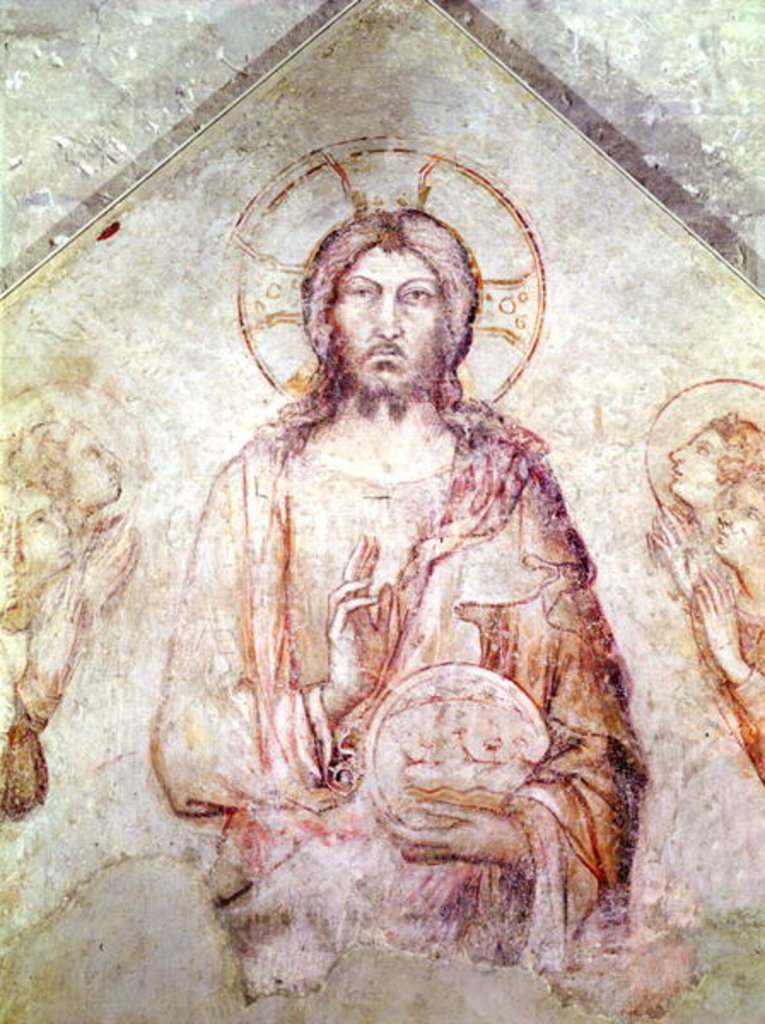 Detail of Tympanum depicting the Saviour Blessing, 1341 by Simone Martini