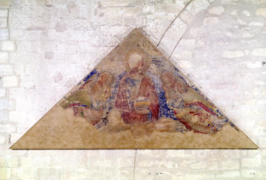 Detail of Tympanum depicting the Saviour Blessing, 1341 by Simone Martini