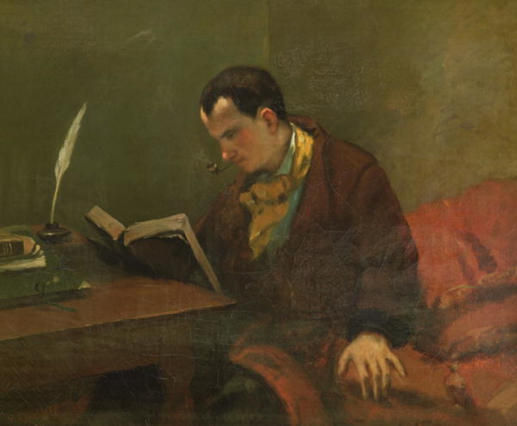 Detail of Portrait of Charles Baudelaire 1847 by Gustave Courbet