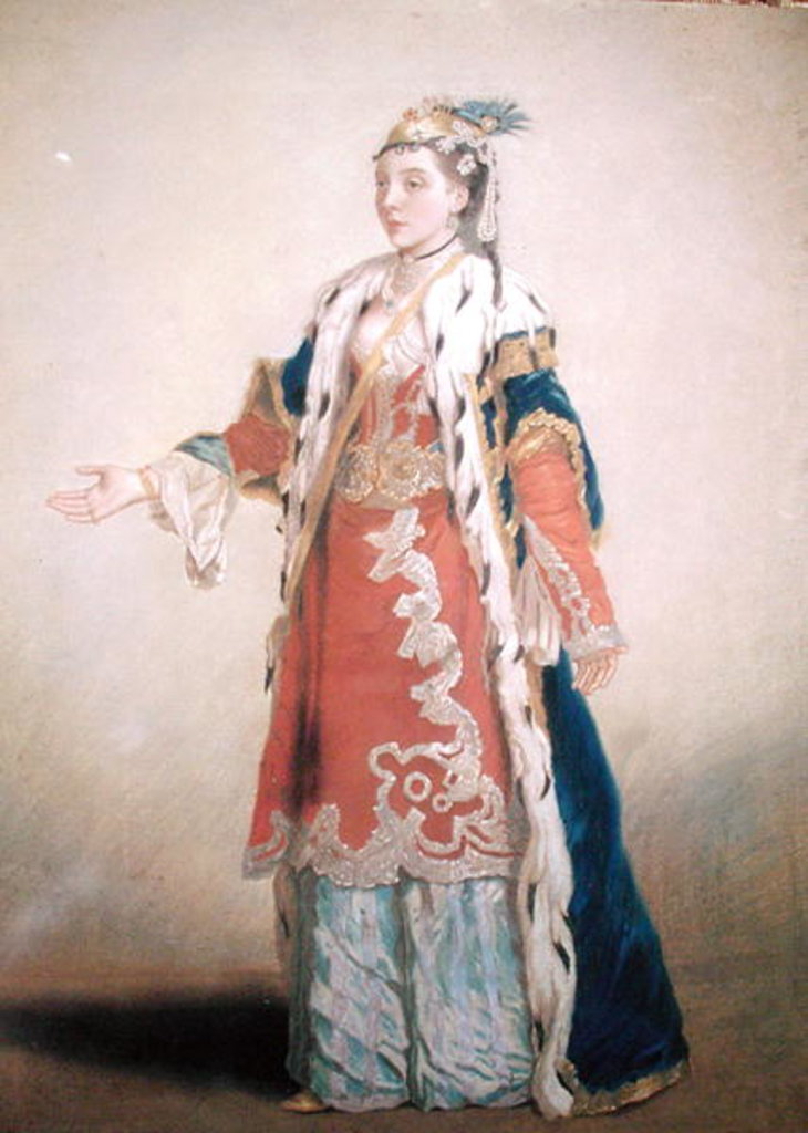 Detail of Frankish Woman from Pera, Constantinople, 1738-43 by Jean-Etienne Liotard