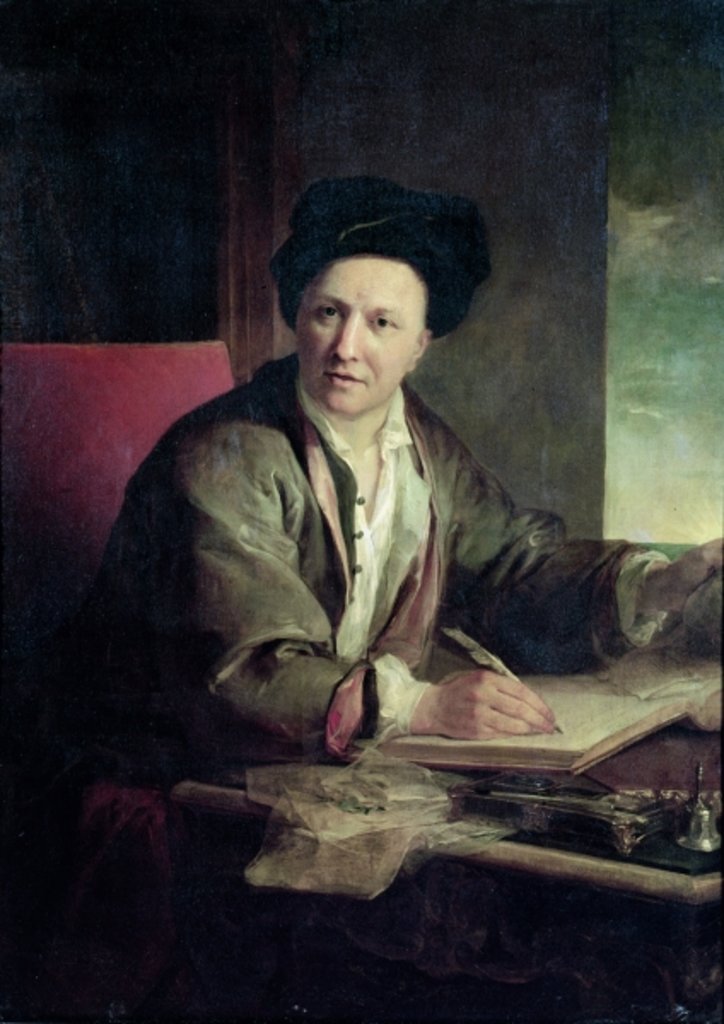 Detail of Portrait of Bernard le Bovier de Fontenelle by Jean Baptiste Greuze