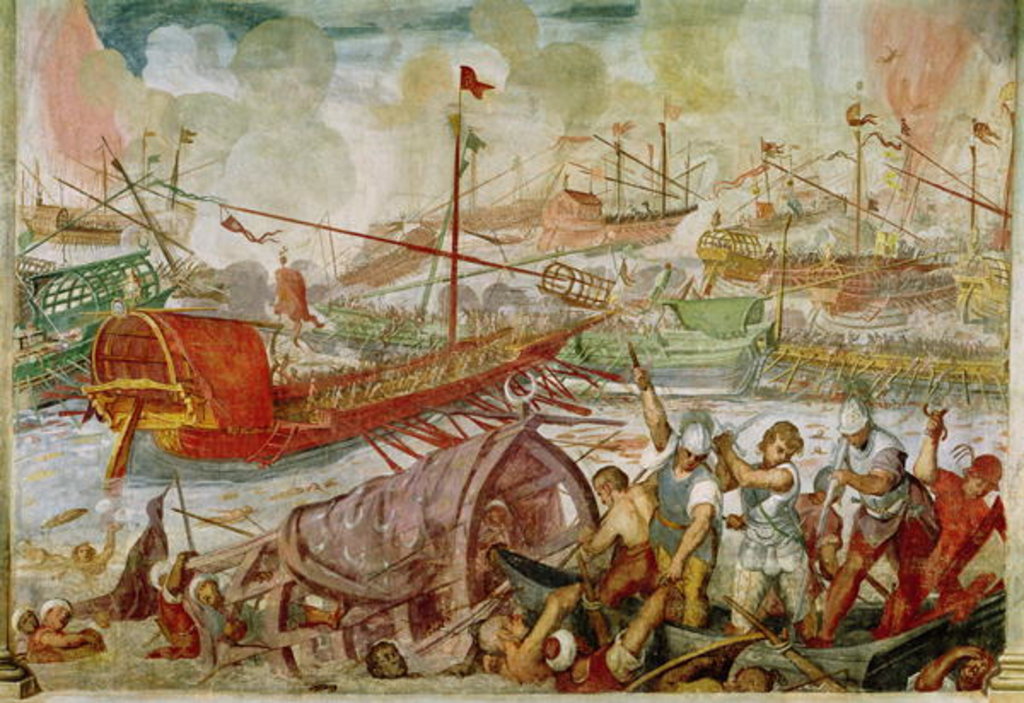 Detail of The Battle of Lepanto, October 1571, 1600 by Antonio Vassilacchi