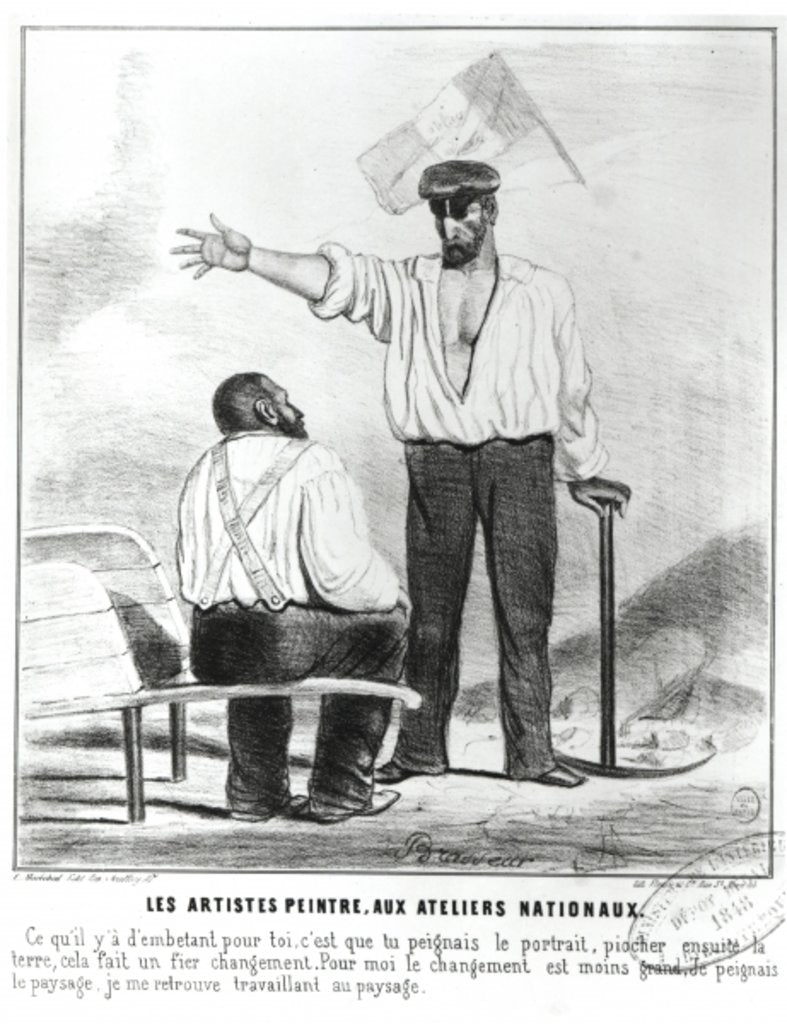 Detail of Painters at the National Workshops during the French Second Republic, 1848 by Alexandre Brasseur