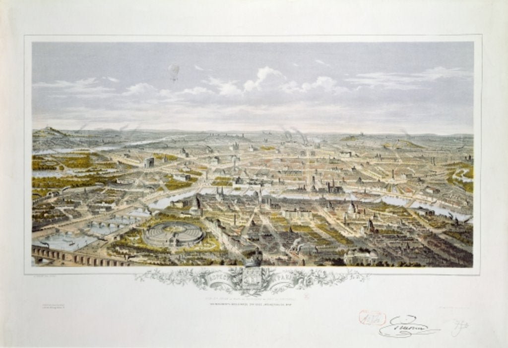 Detail of View of Paris from Bois de Boulogne, during the Universal Exhibition in 1867 by Hilaire Guesnu