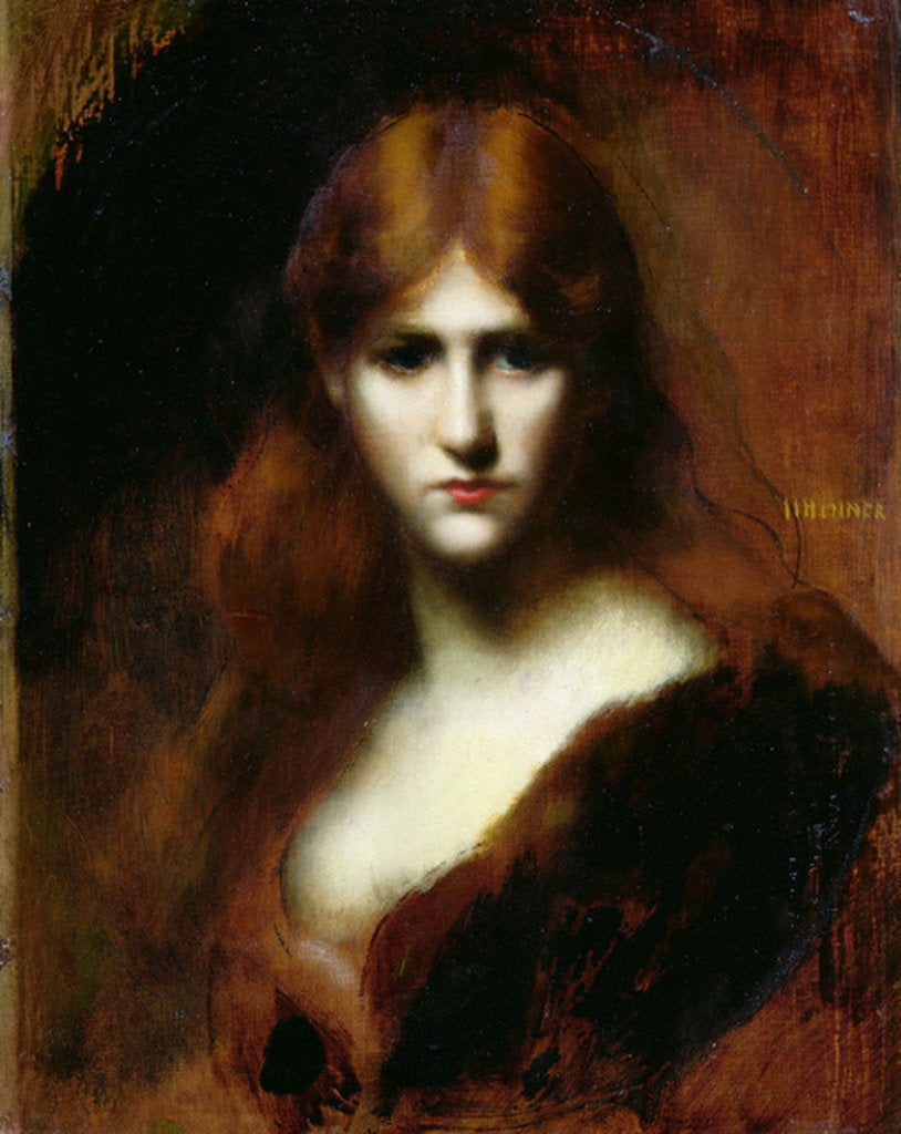Detail of Portrait of a Woman by Jean-Jacques Henner