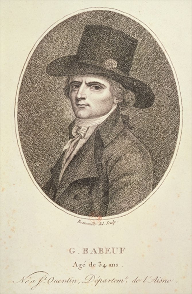 Detail of Medallion Portrait of Francois Noel known as Gracchus Babeuf, 1794 by Francois Bonneville